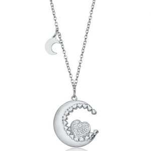 Collana donna Luca Barra con Luna e Cuore CK1451