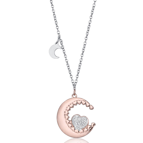 Collana-donna-Luca-Barra-con-Luna-e-Cuore-CK1452 Collana donna Luca Barra con Luna e Cuore CK1452