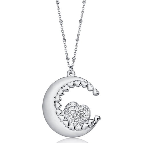 Collana-donna-Luca-Barra-con-Luna-e-Cuore-CK1453 Collana donna Luca Barra con Luna e Cuore CK1453