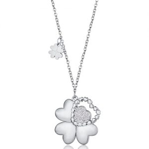 Collana donna Luca Barra con Quadrifoglio e Cuore CK1455