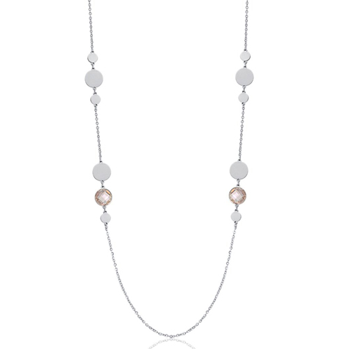 Collana-donna-Luca-Barra-con-pietre-rosa-CK1466 Collana donna Luca Barra con pietre rosa CK1466