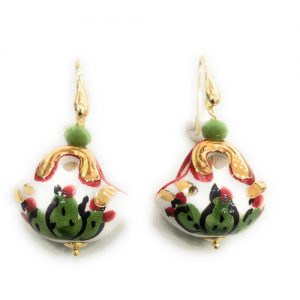 Orecchini donna in ceramica siciliana Cesto