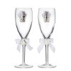 Coppia di calici in cristallo Valenti 50° anniversario di matrimonio-Nozze d’oro 16522