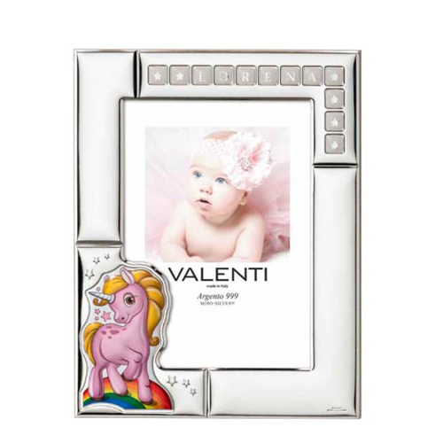 Cornice-bimba-in-argento-laminato-Valenti-Unicorno-Rosa-13ù18-73125-4LRA Cornice bimba in argento laminato Valenti Unicorno Rosa 13×18 73125-4LRA