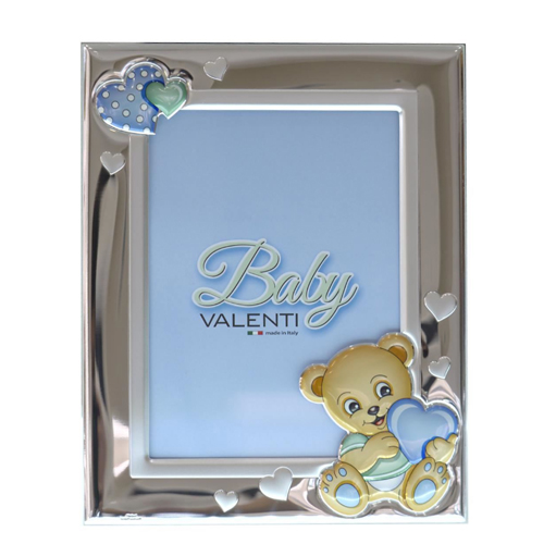 Cornice-bimbo-in-argento-laminato-Valenti-con-Orsetto-13x18-73115-4LC Cornice bimbo in argento laminato Valenti con Orsetto 13x18 73115-4LC