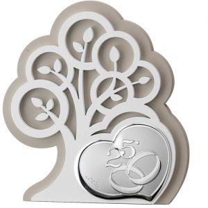 Pannello in argento laminato Valenti 25° anniversario di matrimonio 81415-1L