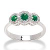 Anello PG Gioielli oro bianco con smeraldi e diamanti ANTTONDAS/1