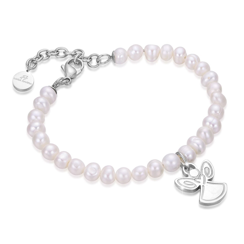 Bracciale-di-perle-donna-Luca-Barra-con-Angelo-BK1580 Bracciale di perle donna Luca Barra con Angelo BK1580