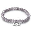 Bracciale elastico donna Luca Barra con cristalli Grigi e Simbolo Infinito BK1767