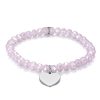 Bracciale elastico donna con cristalli rosa e Cuore BK1764