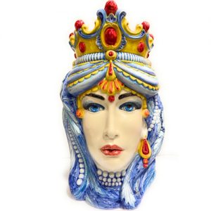 Coppia di Teste di Moro in Ceramica Siciliana artigianale