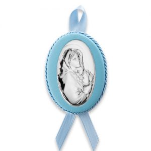 Medaglione culla bimbo Puro Madonna con bambino 8424-C