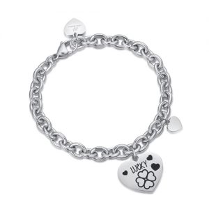 Bracciale donna Luca Barra con ciondolo inciso BK2000