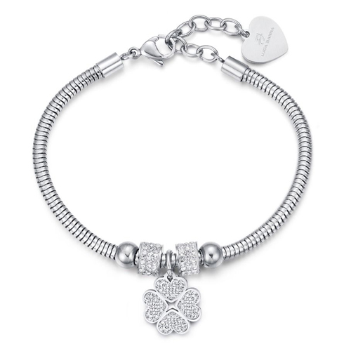 Bracciale-donna-rigido-Luca-Barra-con-Quadrifoglio-BK1940 Bracciale donna rigido Luca Barra con Quadrifoglio BK1940