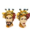 Coppia di Teste di Moro in Ceramica Siciliana artigianale