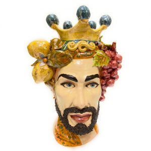 Coppia di Teste di Moro in Ceramica Siciliana artigianale