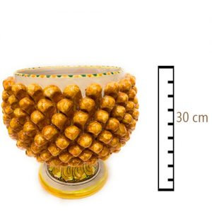 Vaso Mezza Pigna Arancione in ceramica Siciliana artigianale