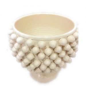 Vaso Mezza Pigna Bianca in ceramica Siciliana artigianale