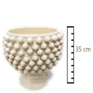 Vaso Mezza Pigna Bianca in ceramica Siciliana artigianale