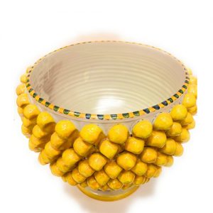Vaso Mezza Pigna Gialla in ceramica Siciliana artigianale