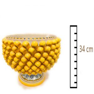 Vaso Mezza Pigna Gialla in ceramica Siciliana artigianale
