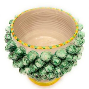 Vaso Mezza Pigna Verde in ceramica Siciliana artigianale