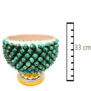 Vaso Mezza Pigna Verde in ceramica Siciliana artigianale
