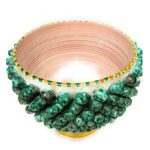 Vaso Mezza Pigna Verde in ceramica Siciliana artigianale