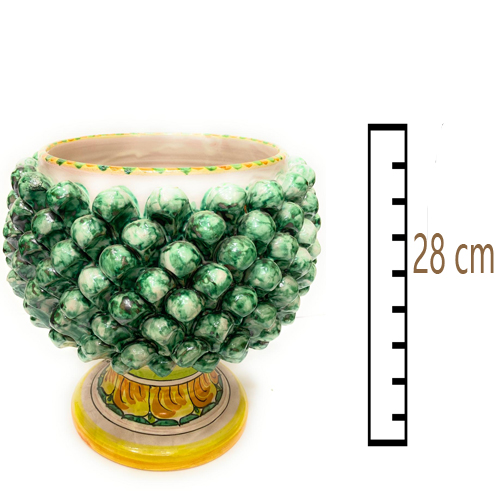 Vaso-Mezza-Pigna-Verde-in-ceramica-Siciliana-artigianale Vaso Mezza Pigna Verde in ceramica Siciliana artigianale