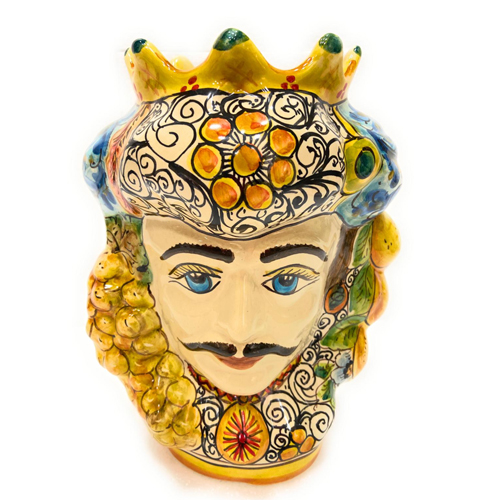 Coppia-di-Teste-di-Moro-in-Ceramica-Siciliana-artigianale