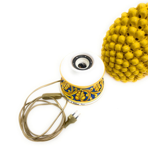 Lampada-Pigna-Gialla-in-Ceramica-Siciliana-Artigianaleá