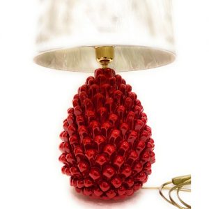 Lampada Pigna Rossa in Ceramica Siciliana Artigianale