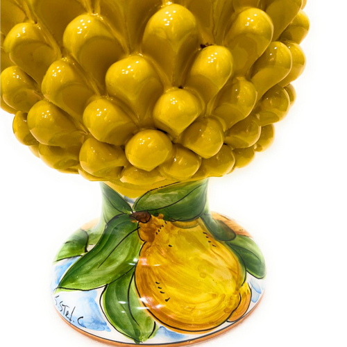 Pigna-Gialla-con-Limoni-in-Ceramica-Siciliana-Artigianale