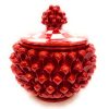 Scatola Biscotti rossa in Ceramica Siciliana Artigianale 