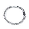 Bracciale uomo Luca Barra con piastrina nera BA1166