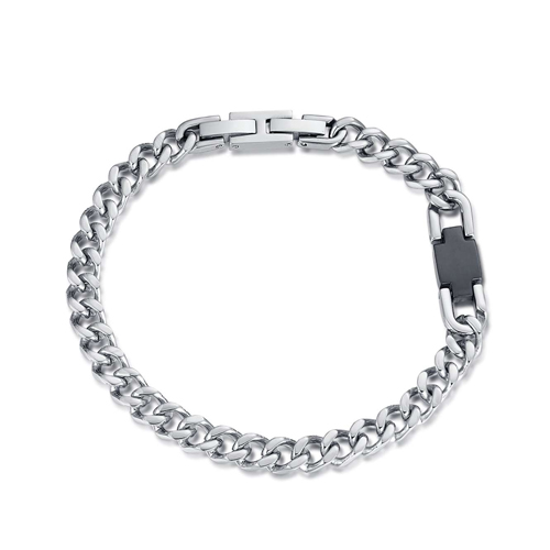 Bracciale-uomo-Luca-Barra-con-piastrina-nera-BA1166 Bracciale uomo Luca Barra con piastrina nera BA1166