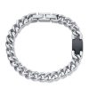 Bracciale uomo Luca Barra con piastrina nera BA1167