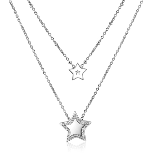 Collana-donna-a-due-fili-S'agapo'-con-Stelle-SEH01 Collana donna a due fili S’agapo’ con Stelle SEH01