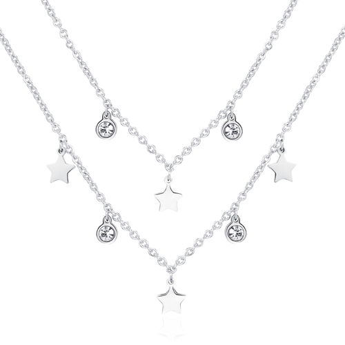 Collana-donna-a-due-fili-S'agapo'-con-Stelle-linea-Luce-SCE03 Collana donna a due fili S’agapo’ con Stelle linea Luce SCE03