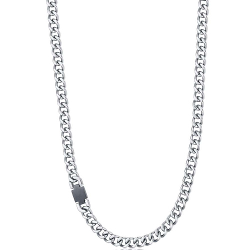 Collana-uomo-Luca-Barra-con-Elemento-Nero-CL231 Collana uomo Luca Barra con Elemento Nero CL231