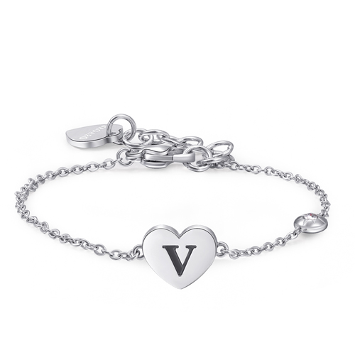 Bracciale-donna-con-Iniziale-V-S'agapo'-linea-Click-SCK138 Bracciale donna con Iniziale V S’agapo’ linea Click SCK138
