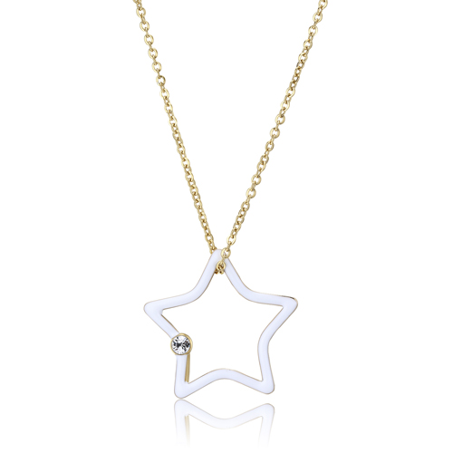 S'Agapò Collana Donna Stellar - Pendente Stella Con Cristalli, Acciaio 316L