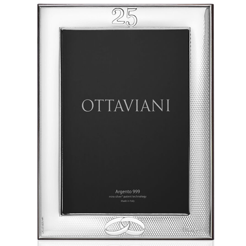 Cornice-in-argento-laminato-Ottaviani-Nozze-d'argento-13x18-5014A Cornice in argento laminato Ottaviani Nozze d’argento 13x18 5014A