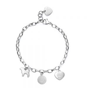 Bracciale donna S’agapo’ con Cagnolino e Cuore linea Happy SHAR17
