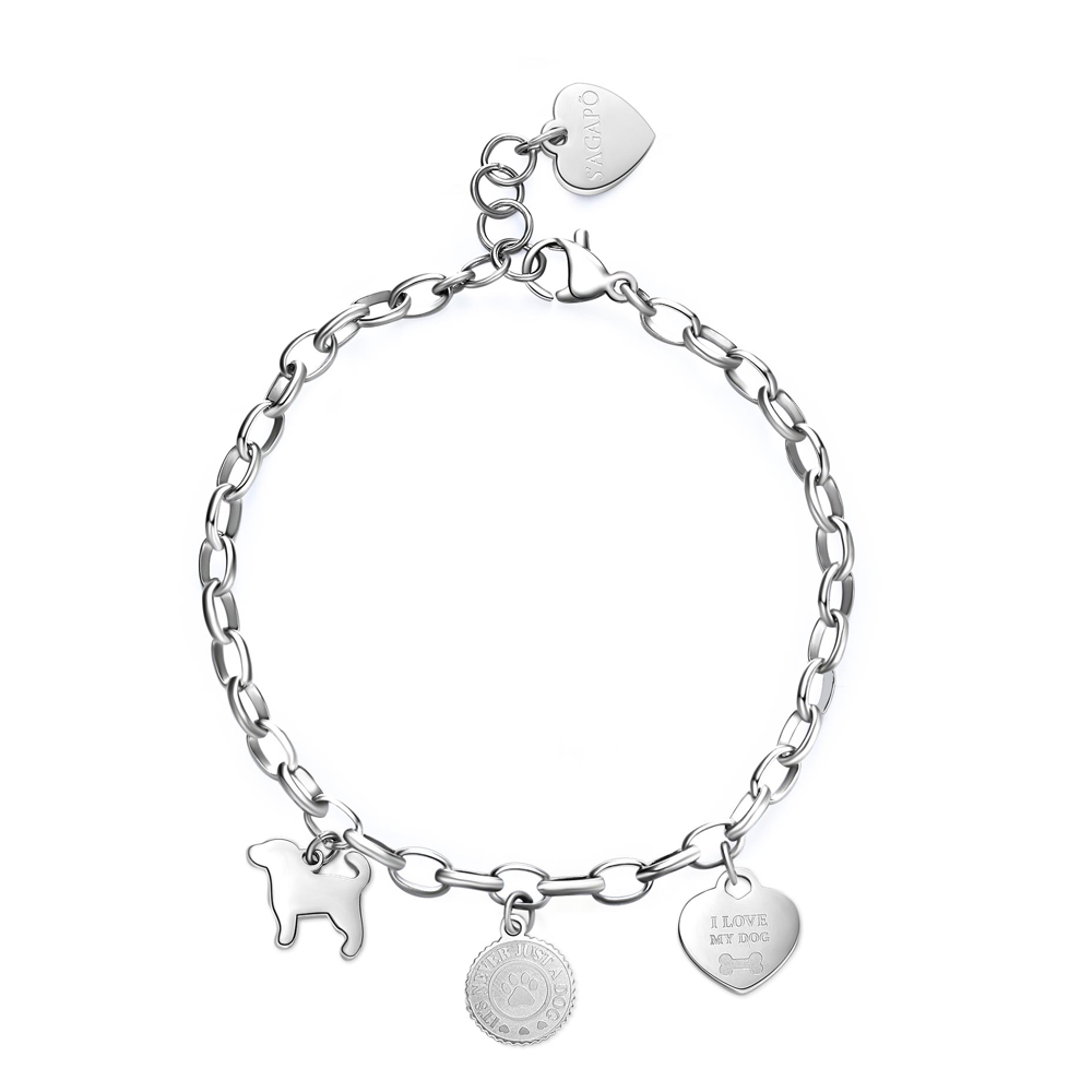 Bracciale-donna-S'agapo'-con-Cagnolino-e-Cuore-linea-Happy-SHAR17 Bracciale donna S’agapo’ con Cagnolino e Cuore linea Happy SHAR17