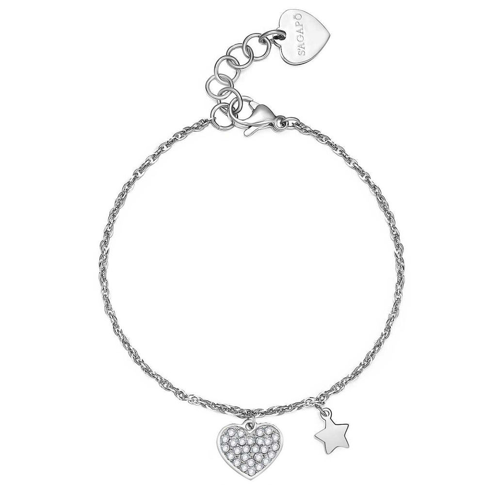 Bracciale-donna-S'agapo'-con-Cuore-e-Stella-linea-Aurora-SAR26 Bracciale donna S’agapo’ con Cuore e Stella linea Aurora SAR26