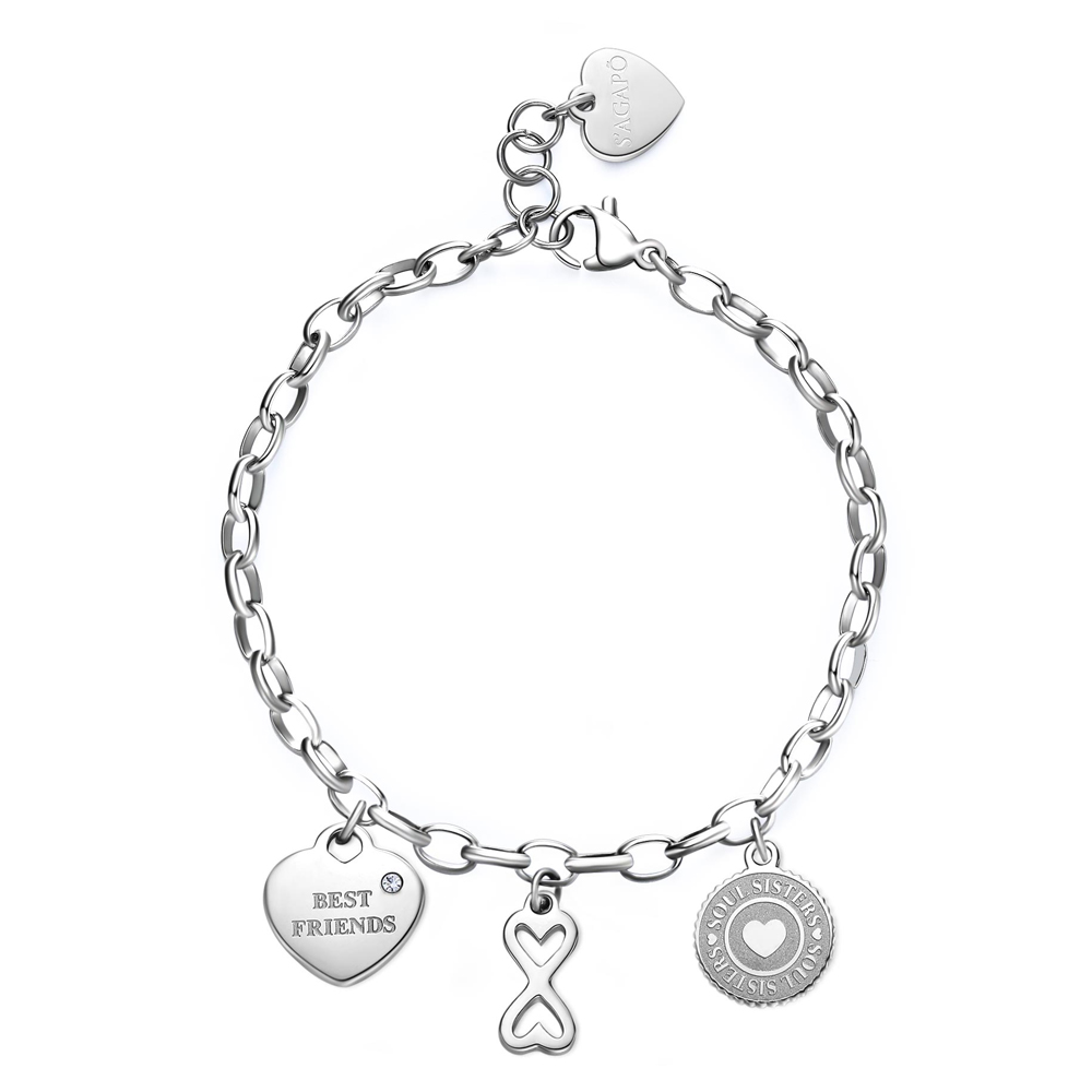 Bracciale-donna-S'agapo'-con-Infinito-e-Cuore-linea-Happy-SHAR16 Bracciale donna S’agapo’ con Infinito e Cuore linea Happy SHAR16