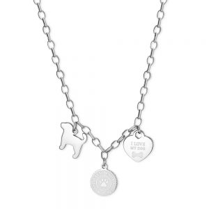 Collana donna S’agapo’ con Cagnolino e Cuore linea Happy SHAR07