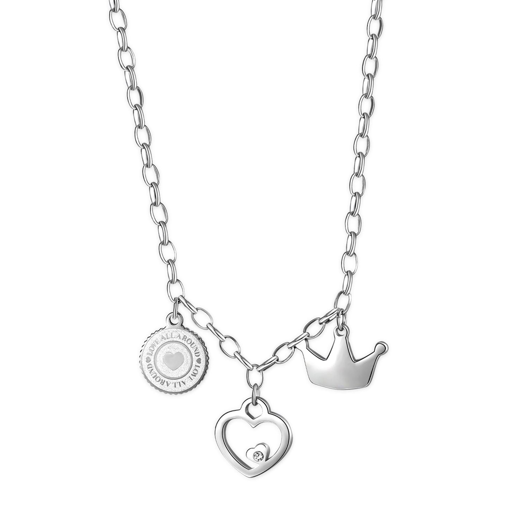 Collana-donna-S'agapo'-con-Cuore-e-Corona-linea-Happy-SHAR03 Collana donna S’agapo’ con Cuore e Corona linea Happy SHAR03