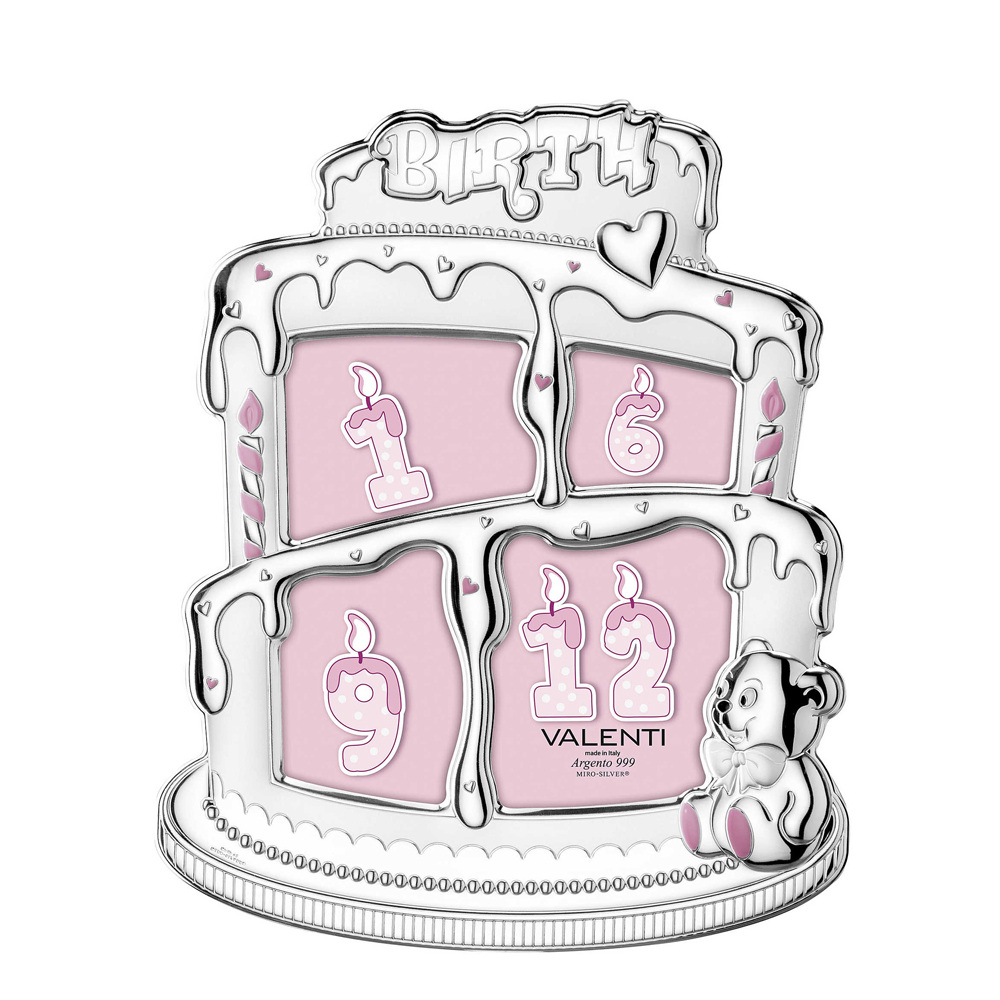 Cornice-bimba-in-argento-laminato-Valenti-Torta-di-compleanno-71518-5LRA Cornice bimba in argento laminato Valenti Torta di compleanno 71518-5LRA